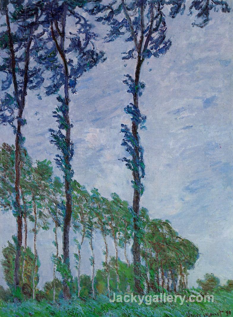 Poplars, Wind Effect by Claude Monet paintings reproduction - Click Image to Close